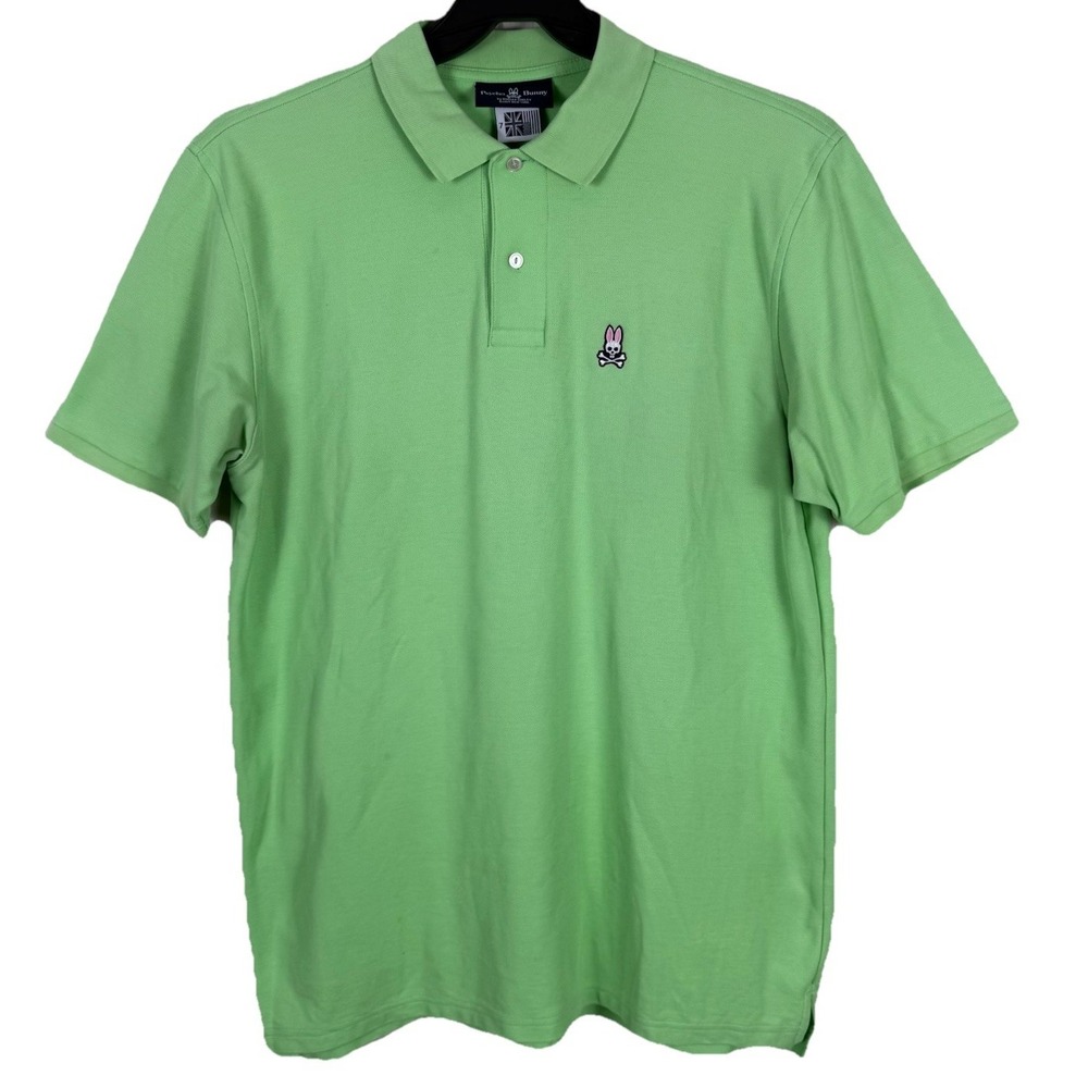 Psycho Bunny Classic Pique Polo Shirt Mens 7 XXL Green Pima Cotton Peru
